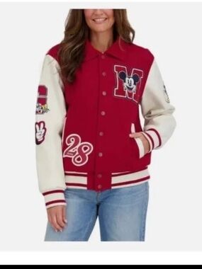 Mickey Mouse Letterman Jacket in red